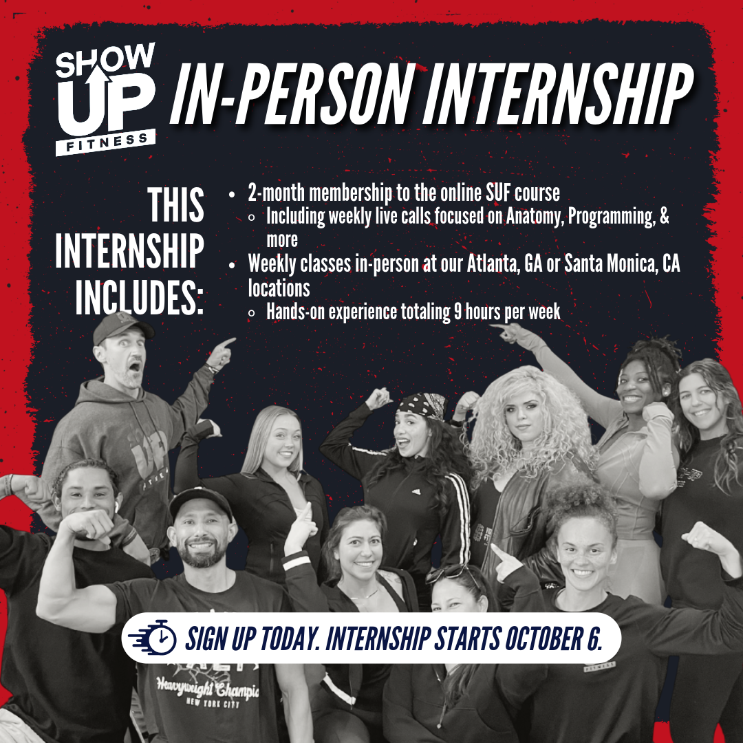 Personal Trainer In-Person Internship Pay in Full – Show Up