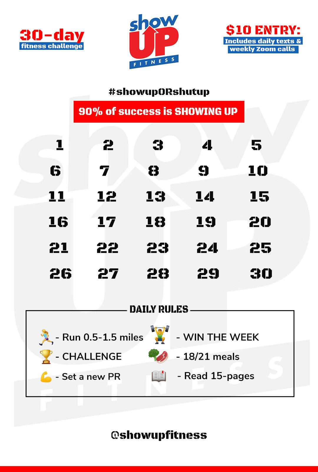 30-Day Fitness Challenge Show Up Fitness