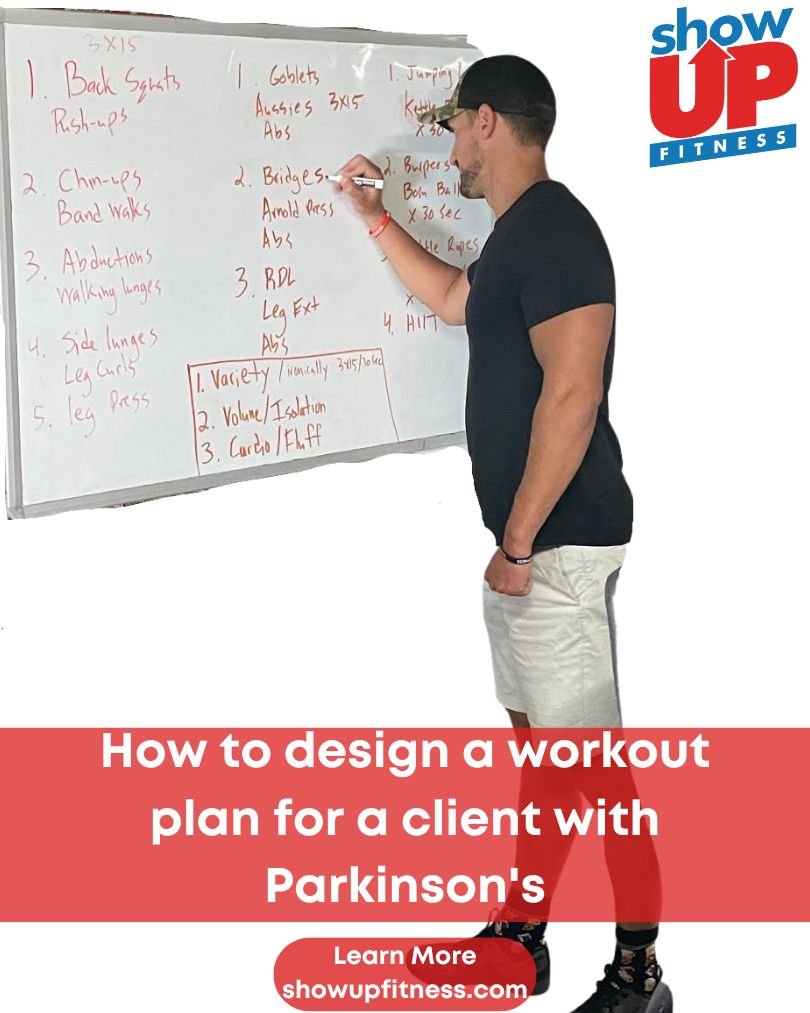 How to design a workout plan for a client with Parkinson's