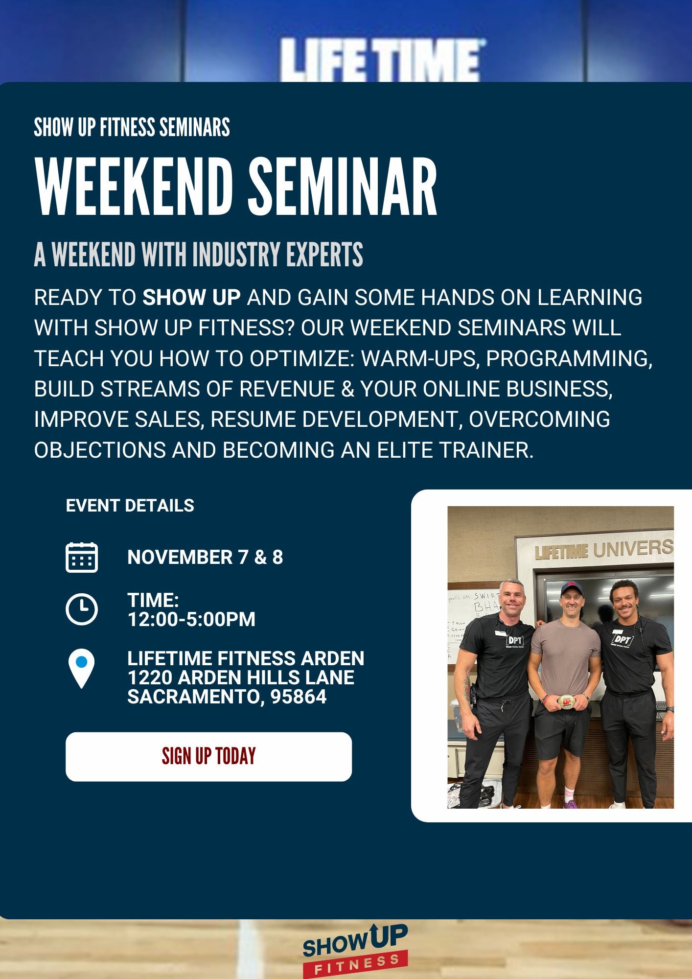 Sacramento Seminar Nov 7 &8 Pay in Full