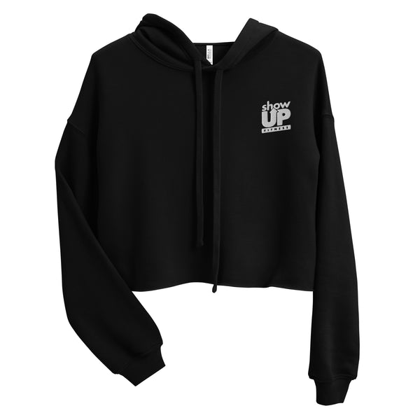 Black Show Up Fitness Crop Hoodie